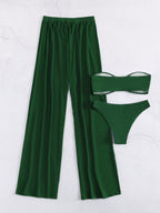 Conjunto biquini + saída de praia com calça