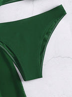 Conjunto Biquíni 3 Peças Estilo Bandeau com Fio U
