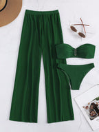 Conjunto biquini + saída de praia com calça