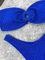 Conjunto Biquíni 3 Peças Estilo Bandeau com Fio U