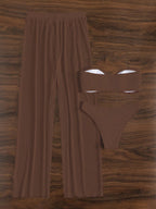 Conjunto biquini + saída de praia com calça