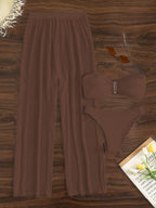 Conjunto biquini + saída de praia com calça