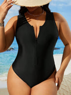 Maiô Plus Size - Estilo Minimalista com Zíper