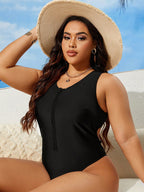 Maiô Plus Size - Estilo Minimalista com Zíper