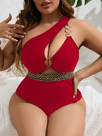 Maiô Plus Size com Recorte Assimétrico