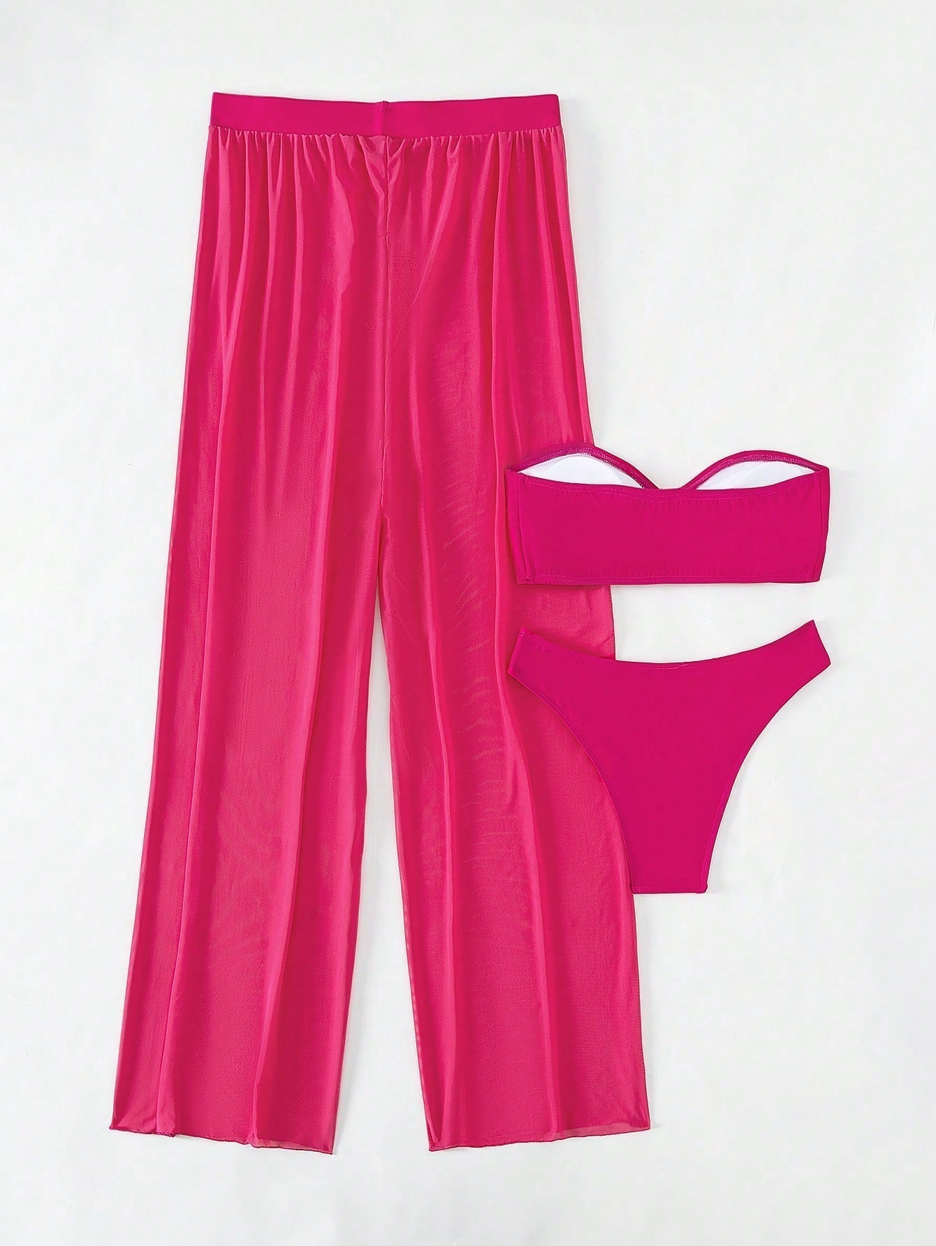 Conjunto biquini + saída de praia com calça