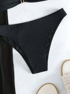 Conjunto Biquíni 3 Peças Estilo Bandeau com Fio U