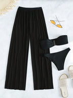 Conjunto Biquíni 3 Peças Estilo Bandeau com Fio U
