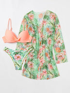 🔥 Conjunto Biquíni 3 Peças Fabian Floral [MAIS VENDIDOS DO DIA]