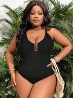 Maiô Plus Size com Decote U