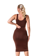 Vestido longo modelador sem mangas