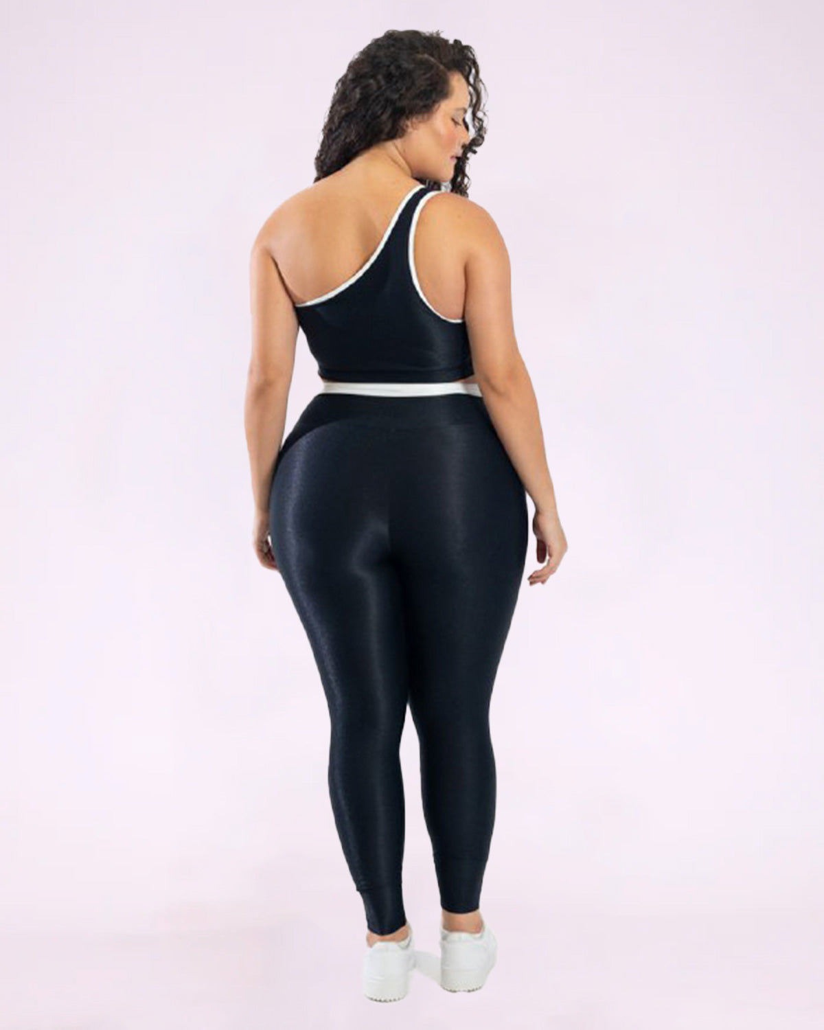Conjunto Legging Curve Plus Size Bicolor + Top Ombro Só (Todas cores)