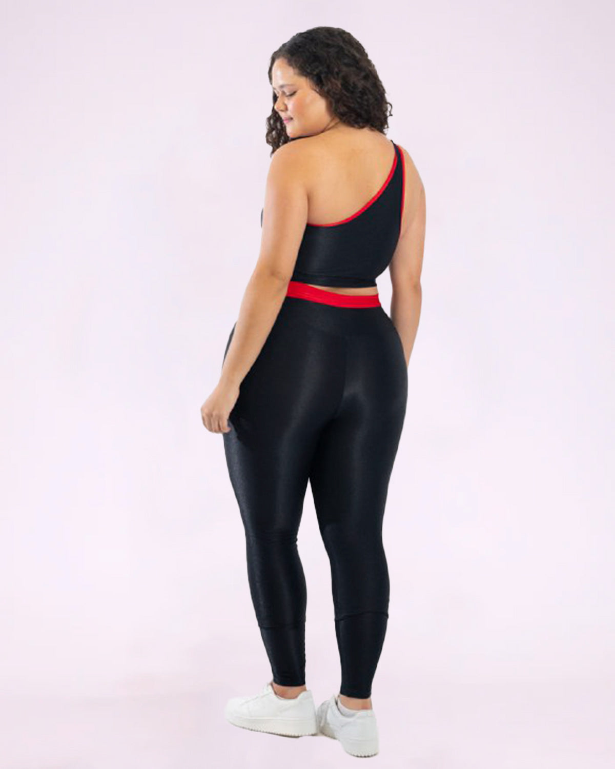 Conjunto Legging Curve Plus Size Bicolor + Top Ombro Só (Todas cores)