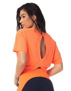 Blusa Dendê Curta Laranja Neon