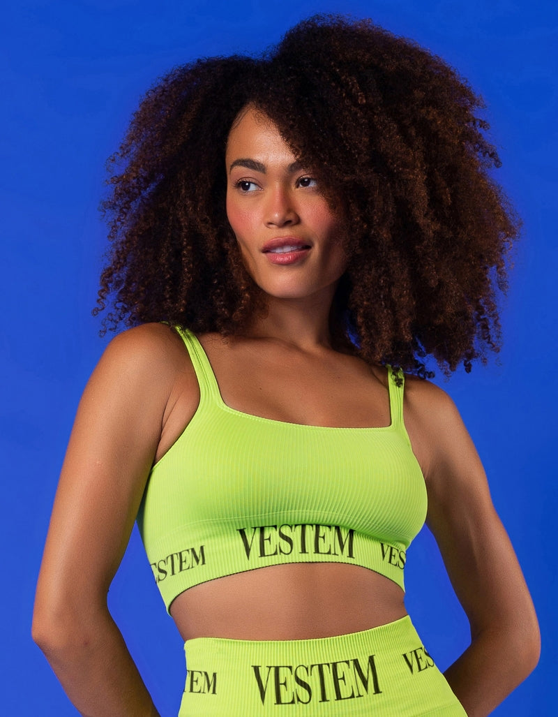 Conjunto Berbere Verde Neon Top + Calça ou Shorts